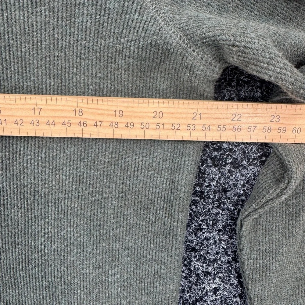 Banana Republic Mens Medium Olive Green Quarter Zip Pullover Waffle Knit Sweater